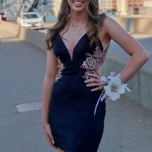 Navy Blue Homecoming Dress